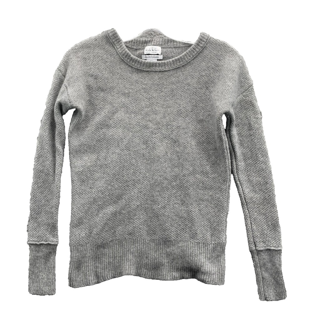 Nicole Miller 100% Cashmere Sweater Womens XS/SM Gray 2-Ply Classic Academia 90s
